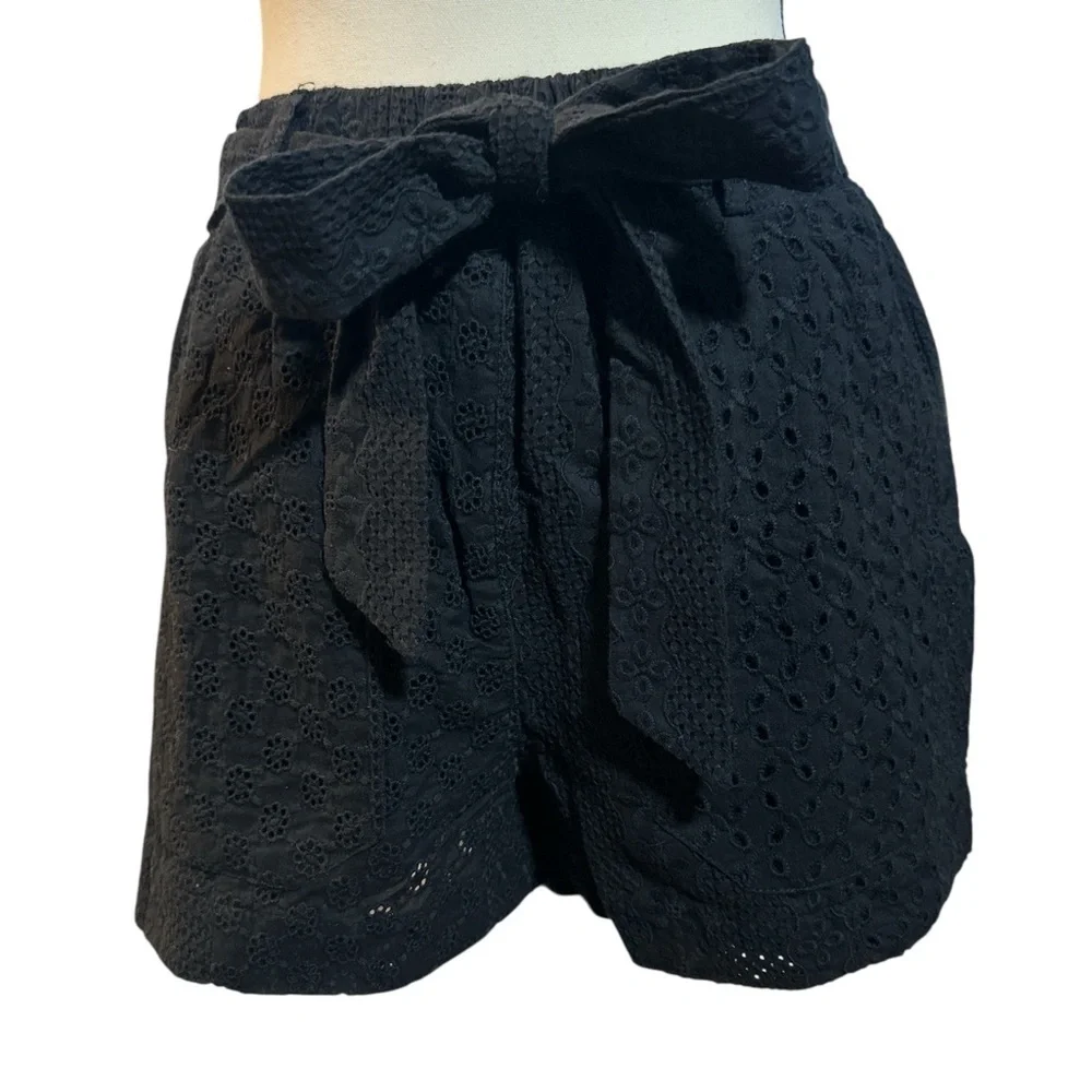 Blank NYC High Waist Black Eyelet Women's Shorts - Picture 2 of 8